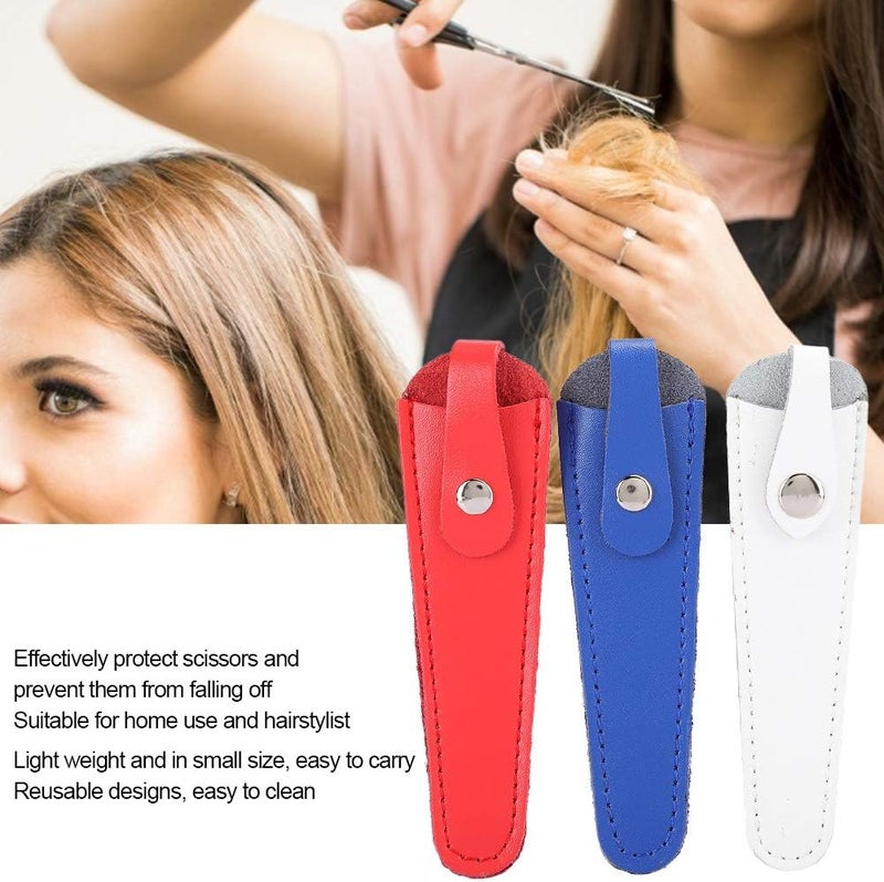 Zetiling Professional 3pcs Scissors Bag, PU Leather Hairdressing Scissors Holster for Salon Barber - Image 2